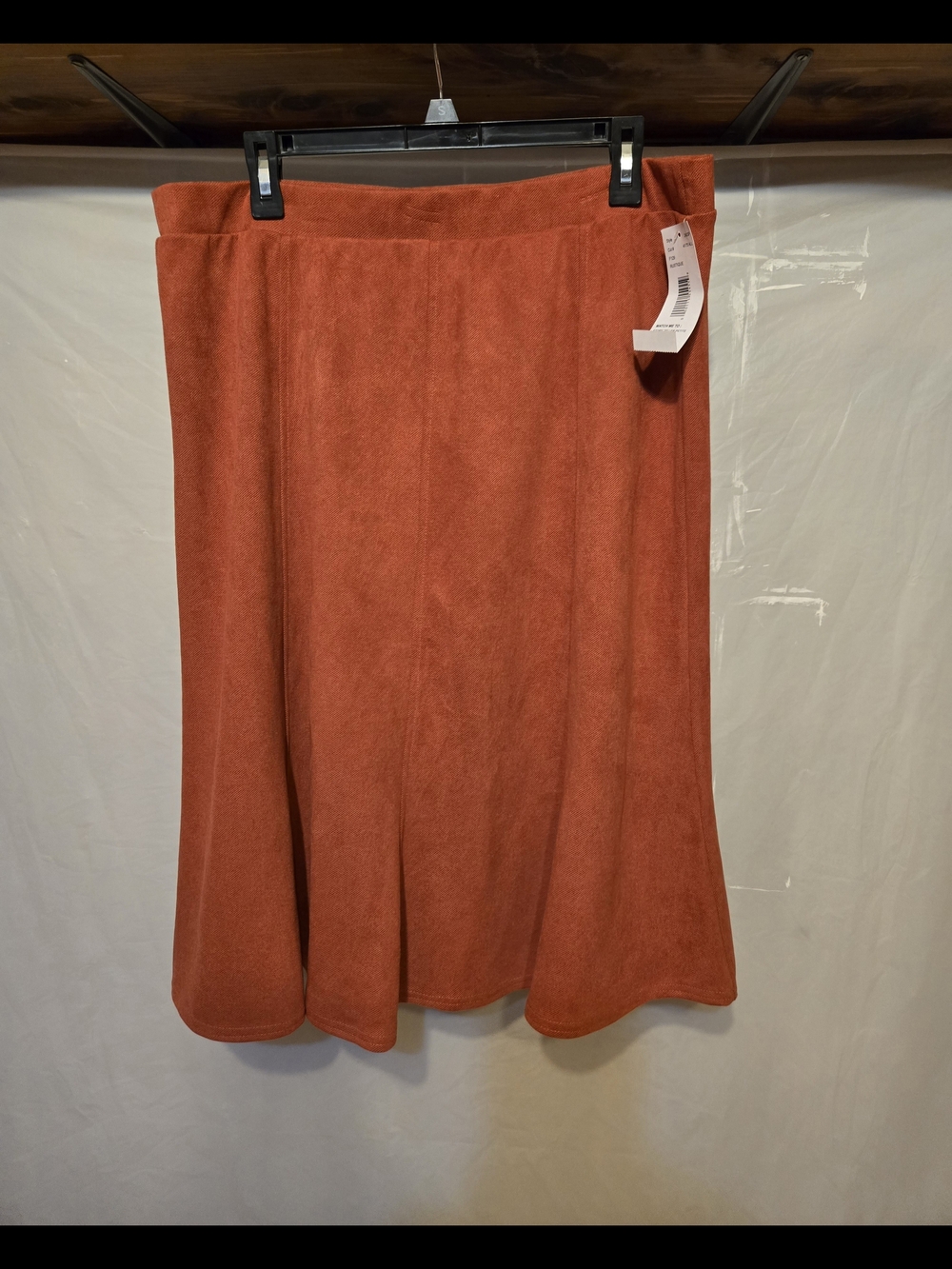 Southern Lady Burnt Orange Twill A-Line Skirt